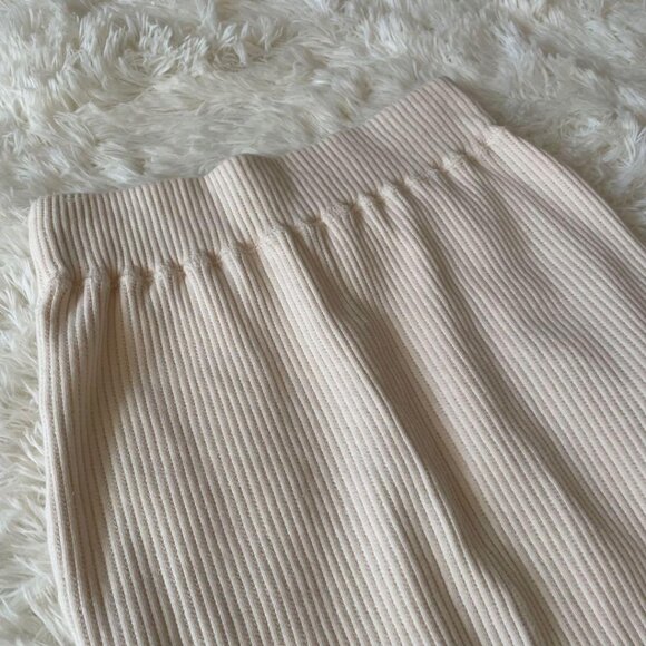 Lofarm Rib Tight Midi Skirt L Ivory - Picture 4 of 5